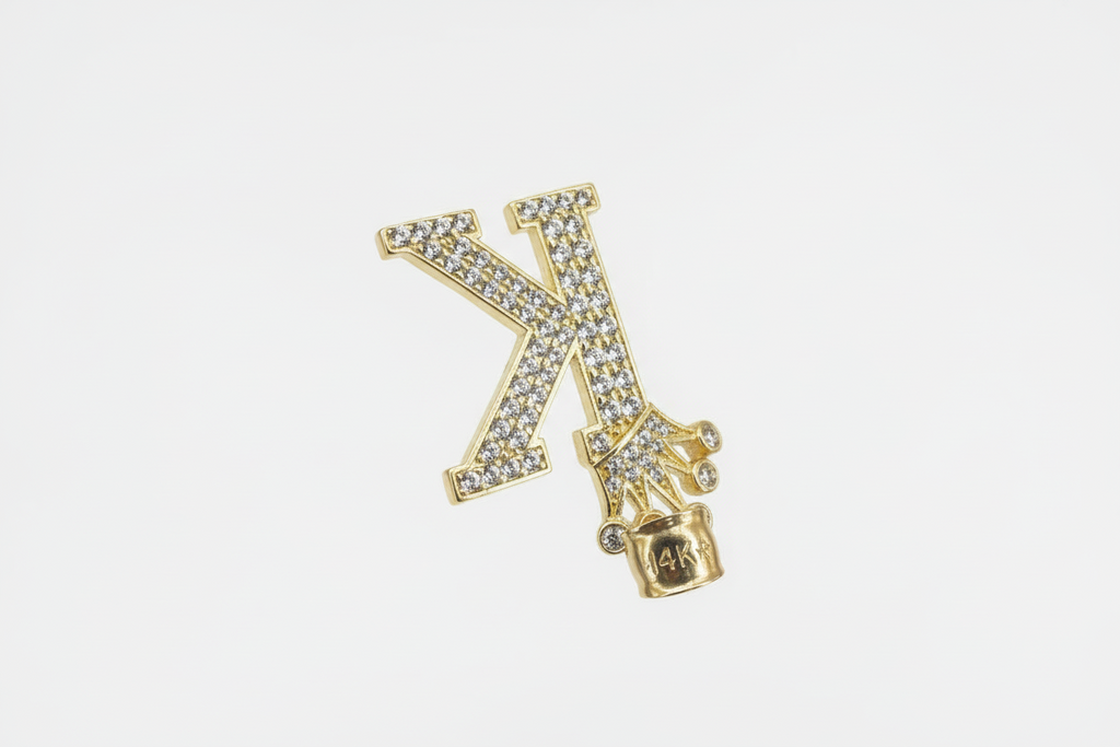 14k Gold Letter “K” Pendant