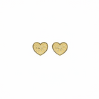 14k Medium heart nugget deep cut stud earrings