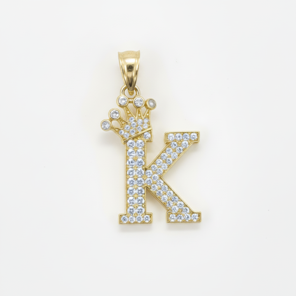 14k Gold Letter “K” Pendant