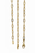14k Solid Gold Paperclip  necklace 18in long 3.1mm