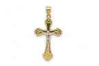 14k yellow gold with white gold cross
