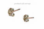 14k Medium heart nugget deep cut stud earrings