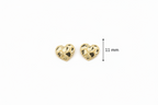 14k Medium heart nugget deep cut stud earrings
