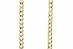 14k solid flat curb white paved yellow necklace/chain 20in 2.8mm