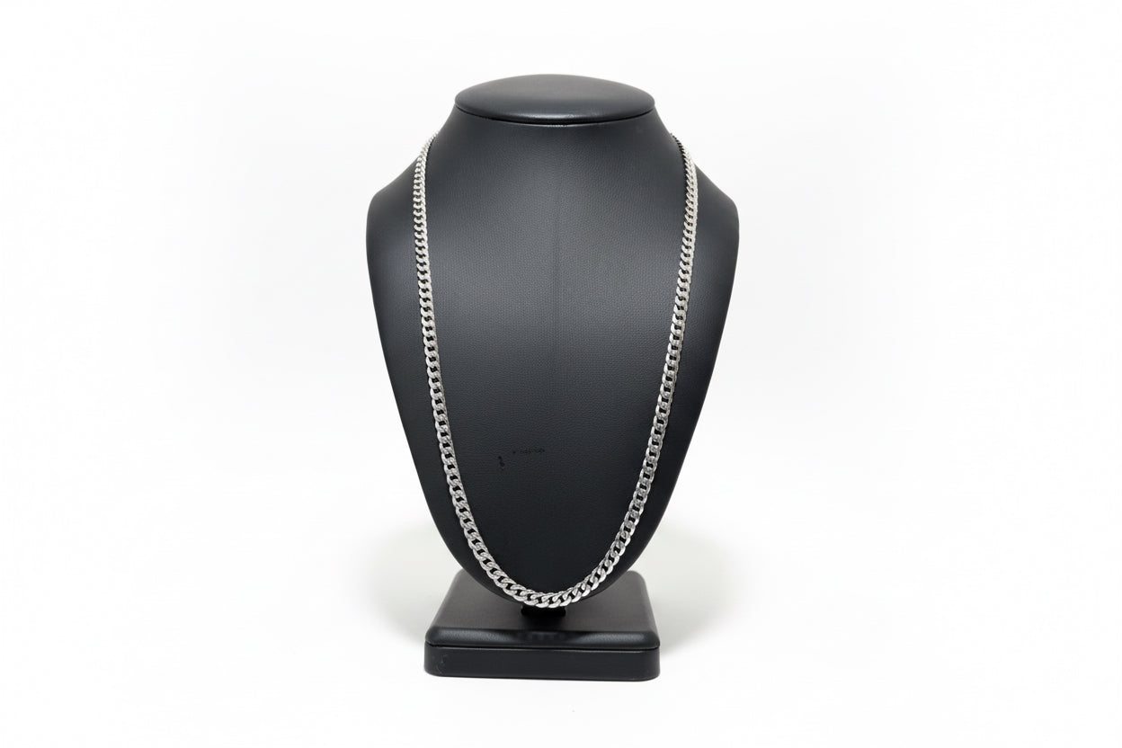 Silver 925 flat curb chain 5.3mm 26in