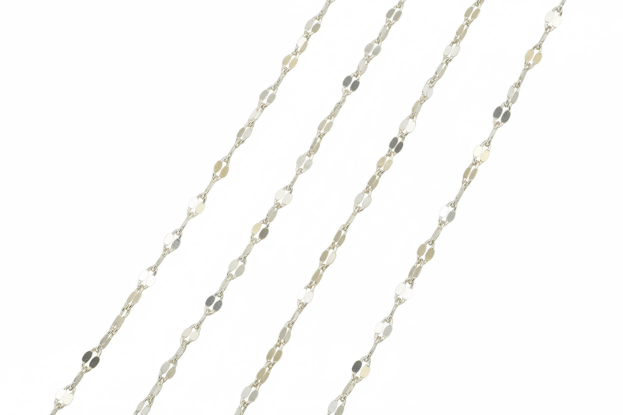 Silver 925 Cable link chain 1.3mm 24in