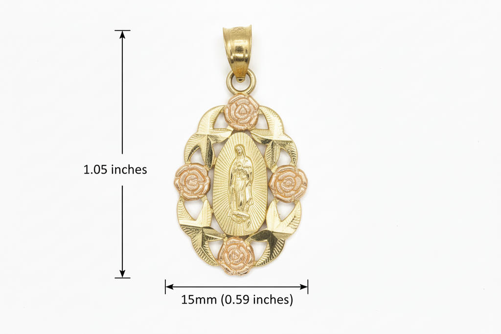 14k Gold Virgencita Pendant