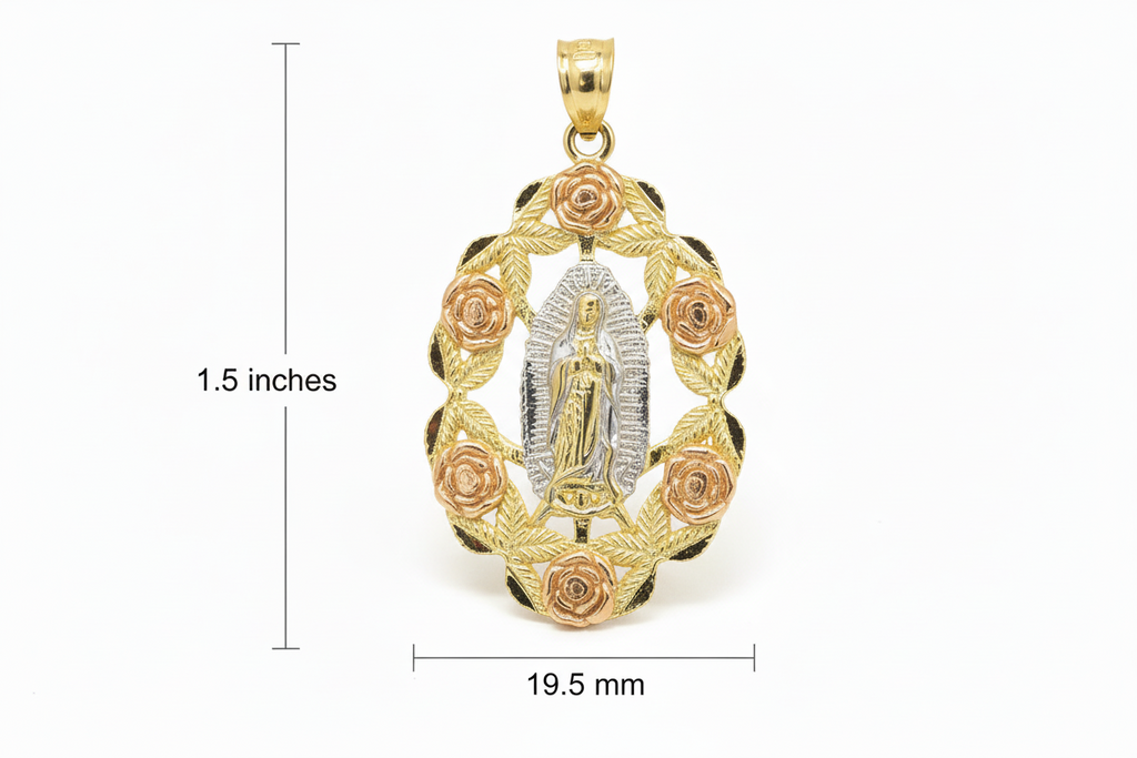 14k Tri color Gold (MD) Virgencita