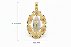 14k Tri color Gold (MD) Virgencita