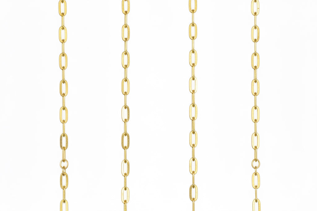 14k Gold paper clip necklace/chain 24in 3.1mm