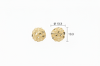 14k Medium Deep Cut Nugget Circle stud earrings