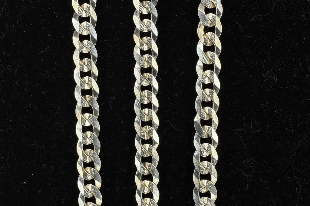 Silver 925 Flat Curb chain 4mm 24in