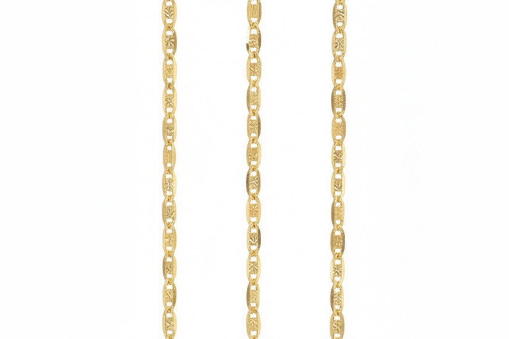 14k Solid Figaro Tri color necklace 20in 2.mm