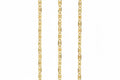 14k Solid Figaro Tri color necklace 20in 2.mm