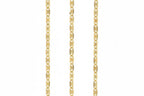 14k Solid Figaro Tri color necklace 20in 2.mm