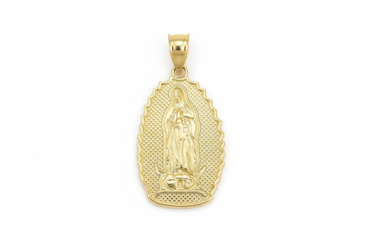 14k yellow gold Virgin Mary small Virgin de Guadalupe