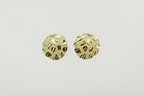 14k Large Circle Nugget Deep Cut earrings