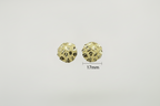 14k Large Circle Nugget Deep Cut earrings