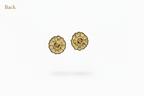 14k Medium Deep Cut Nugget Circle stud earrings