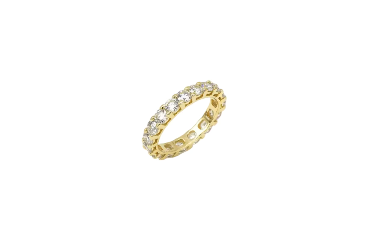 Size 8 10K Gold 3mm CZ Band Ring