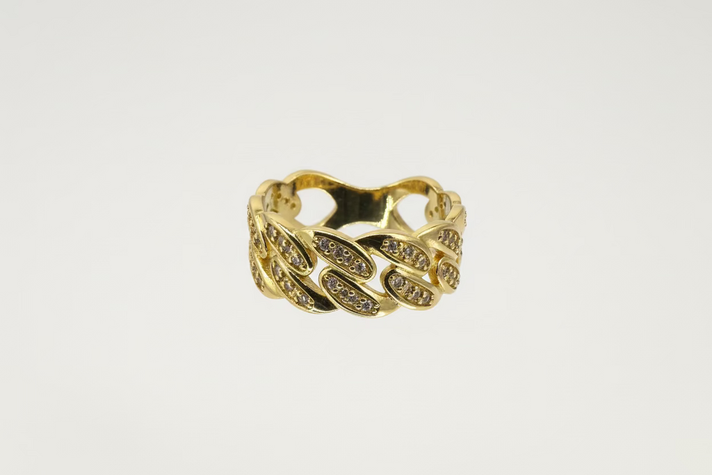 Size 9.5 10k Gold CZ Cuban Ring