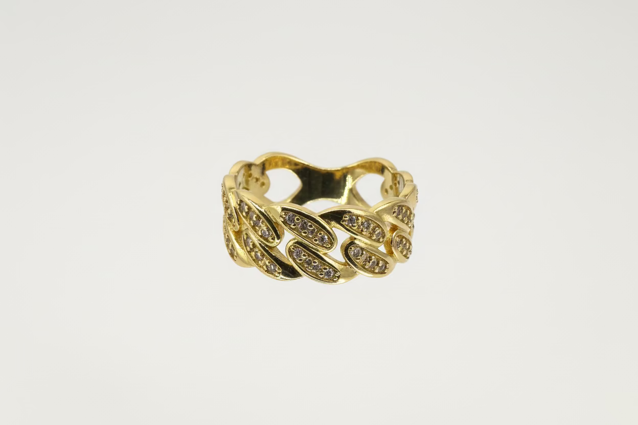 Size 9.5 10k Gold CZ Cuban Ring