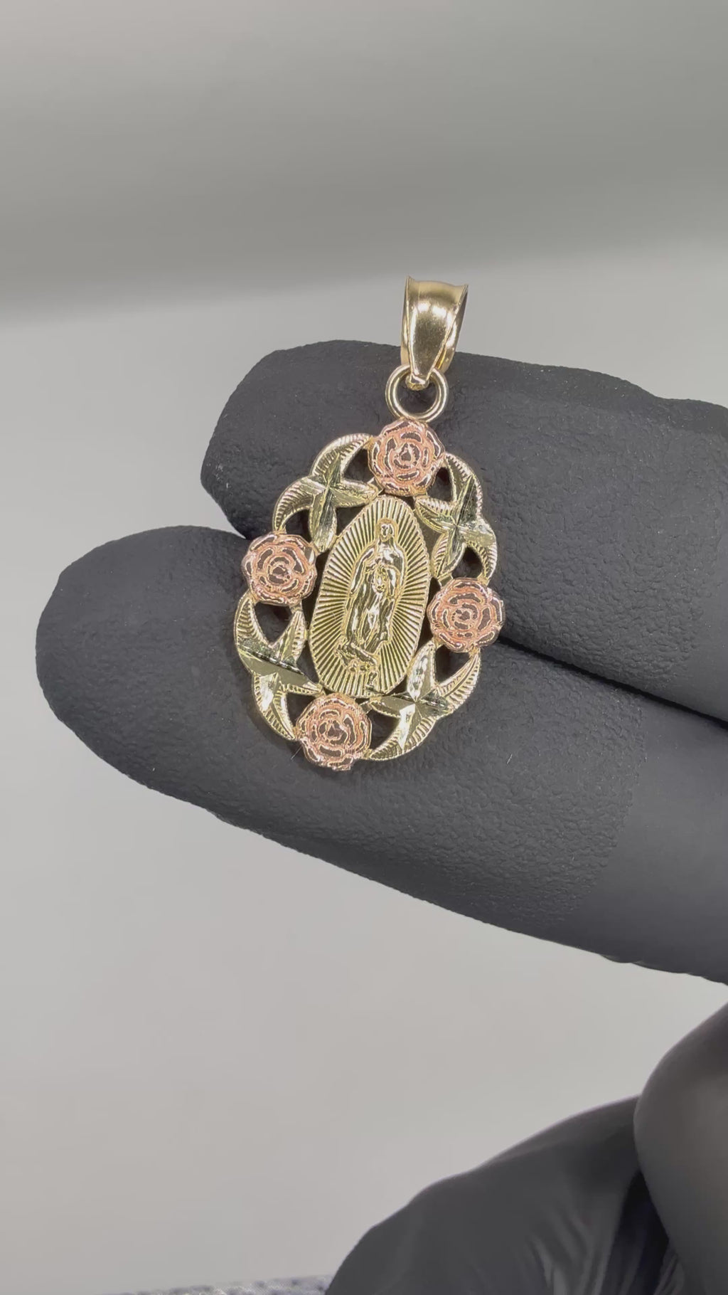 14k Gold Virgencita Pendant