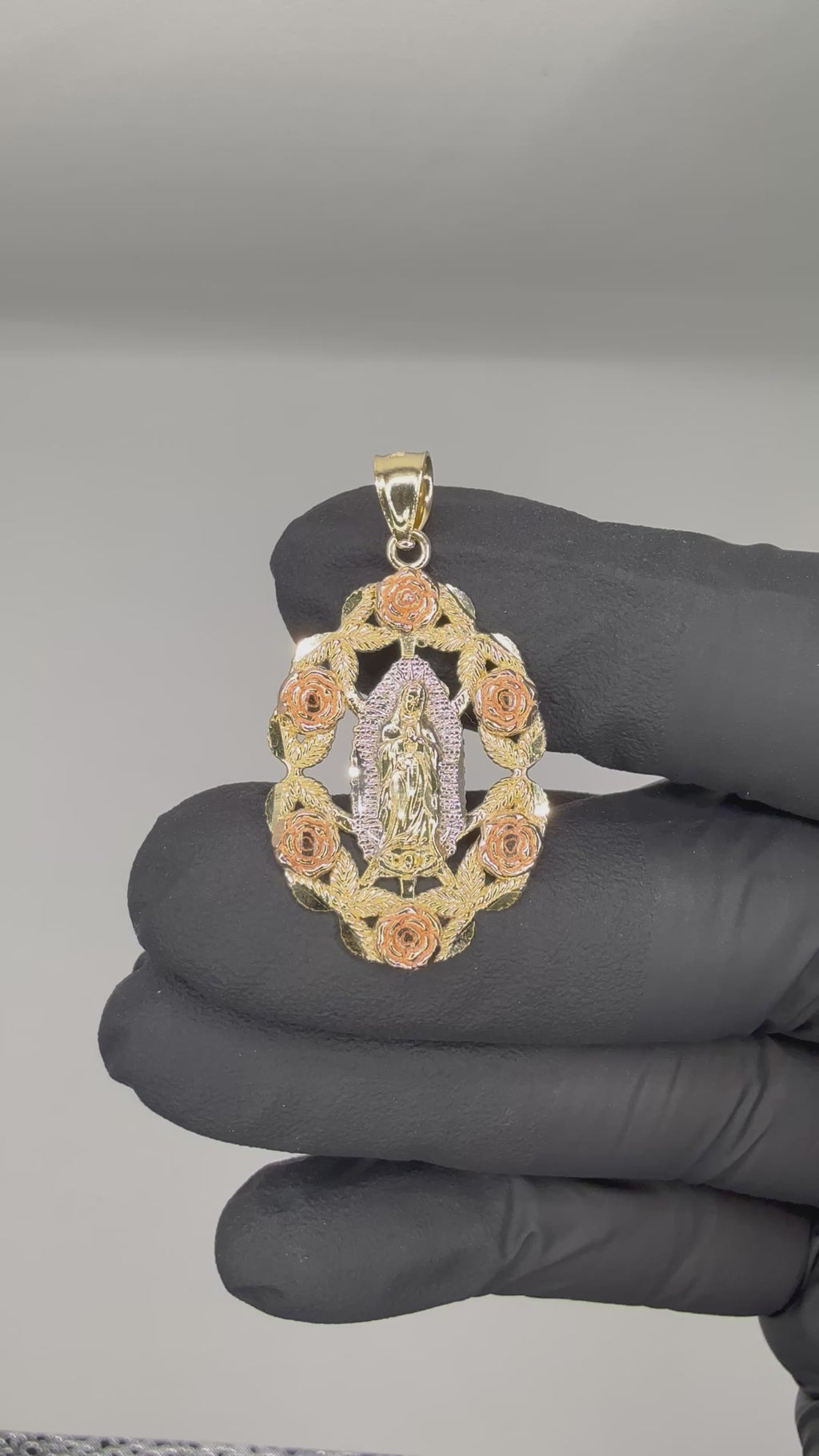 14k Tri color Gold (MD) Virgencita