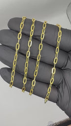 14k Gold paper clip necklace/chain 24in 3.1mm