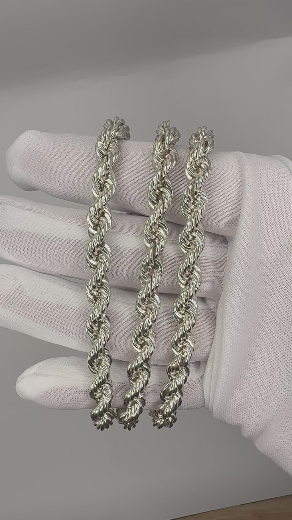 .925 6.8mm Silver Diamond cut Rope chain 26in
