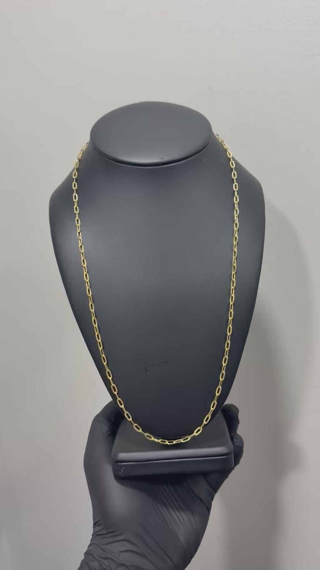 14k Gold paper clip necklace/chain 24in 3.1mm