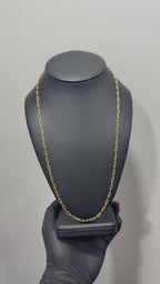 14k Gold paper clip necklace/chain 24in 3.1mm