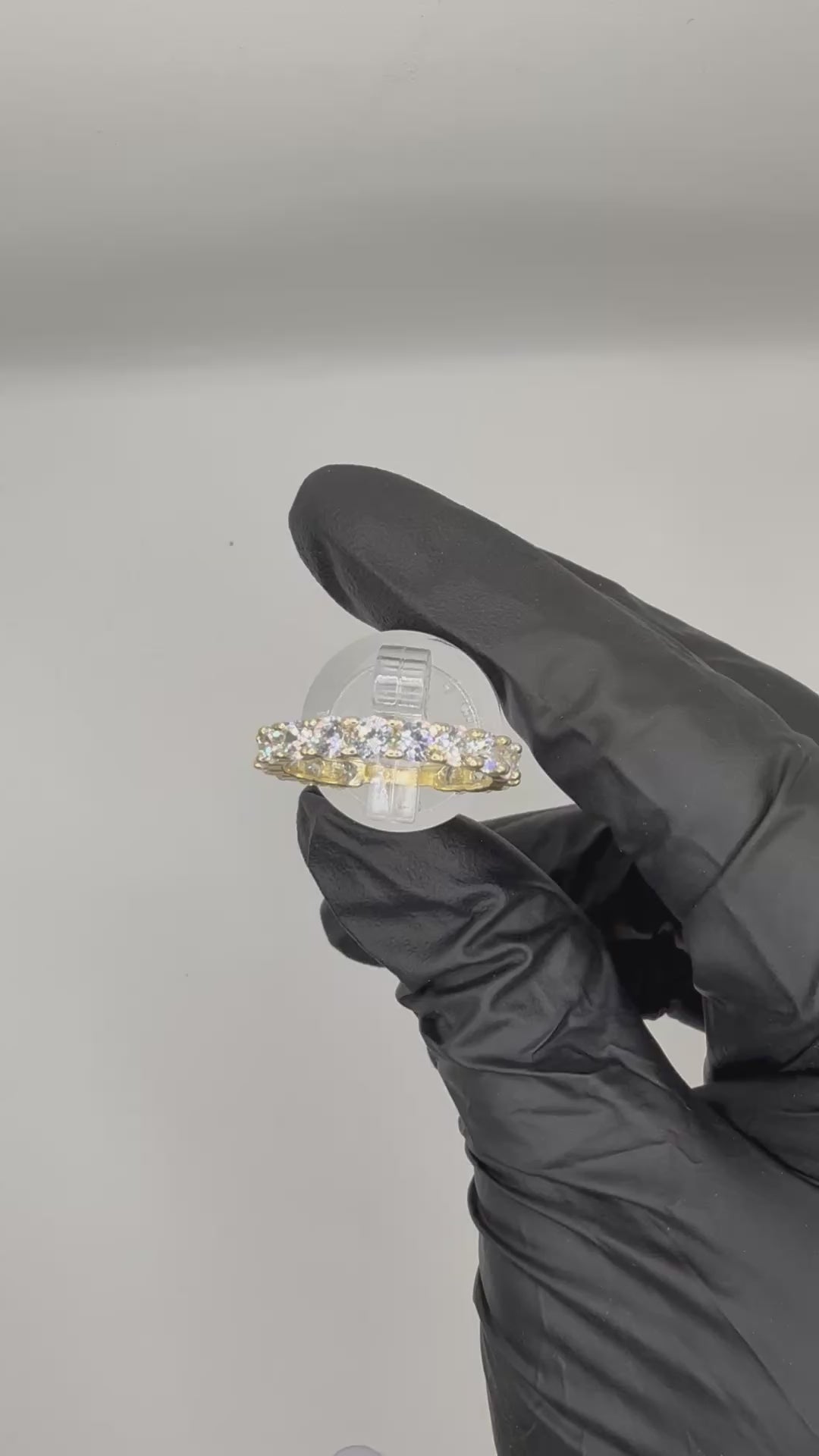 Size 8 10K Gold 3mm CZ Band Ring