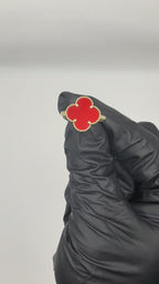 14k Yellow Gold Red clover Floral Ring size 7