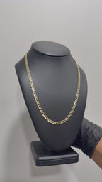 14k Solid White Paved Curb necklace/chain 20in 4.3mm
