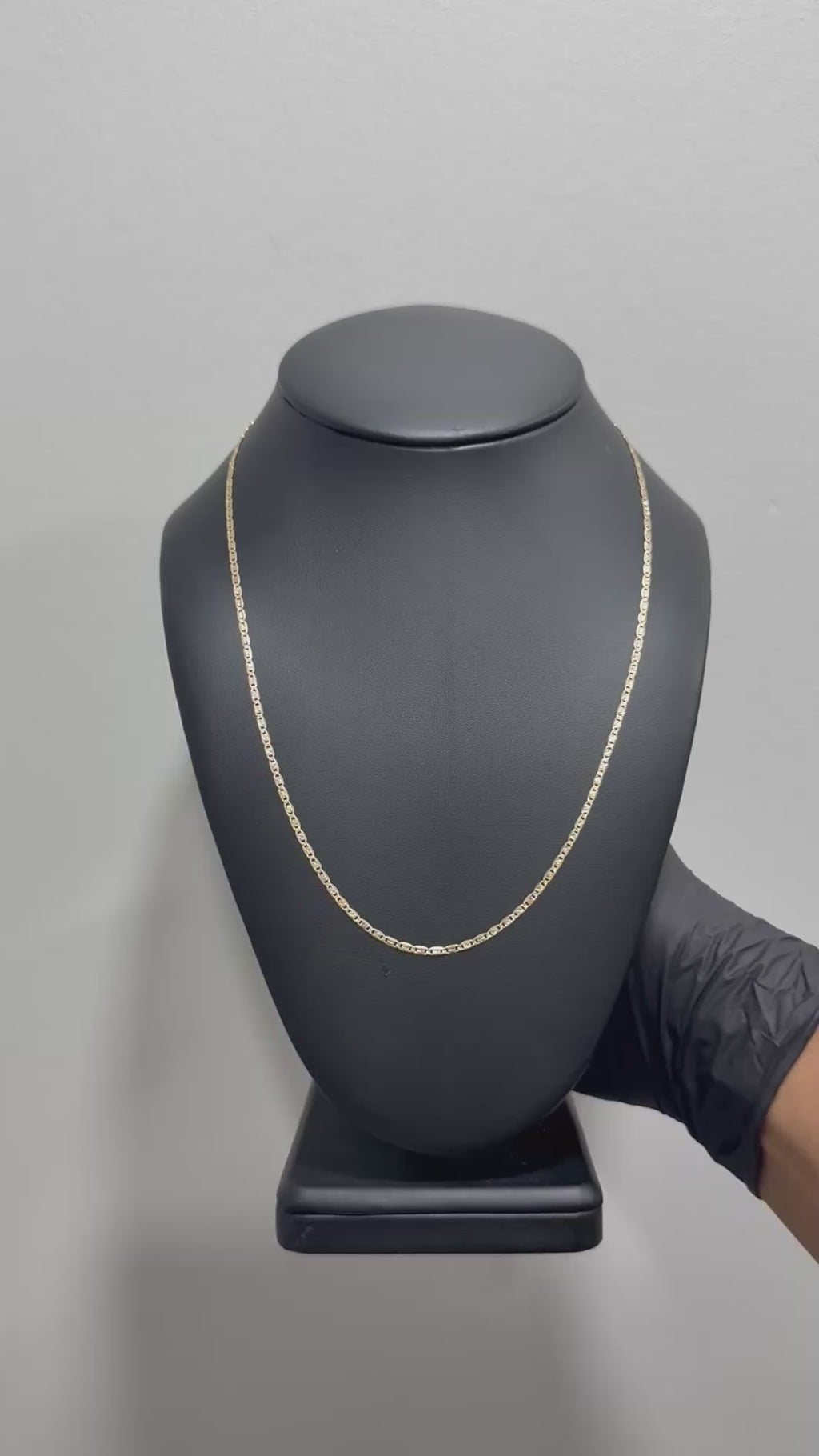 14k Solid Figaro Tri color necklace 20in 2.mm