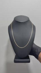 14k Solid Figaro Tri color necklace 20in 2.mm